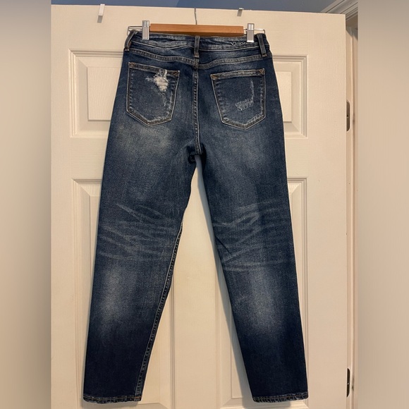 Vigoss Frankie Distressed High Waist Crop Slim Straight Jeans - Picture 3 of 5